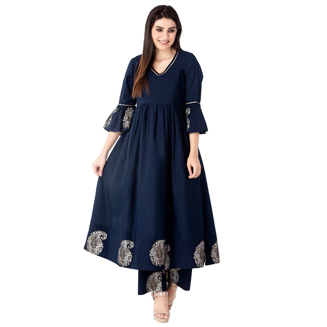 anarkali with pants indian suit