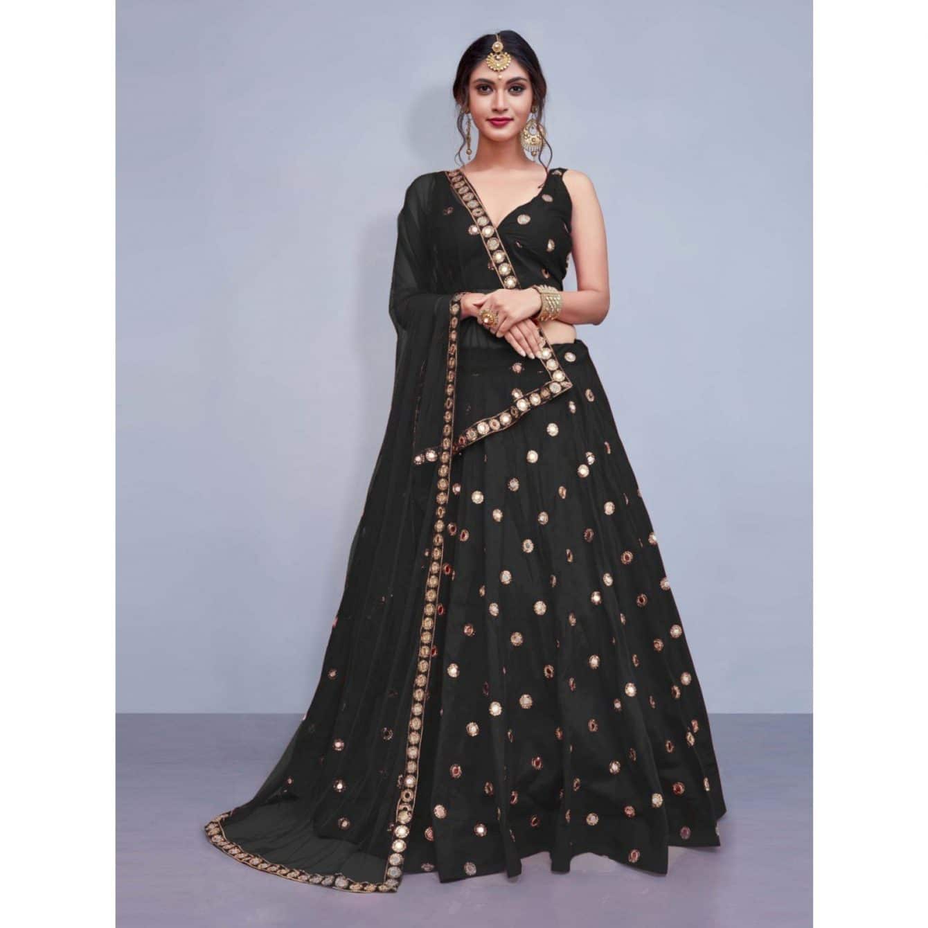 royal black lehenga