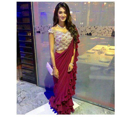 ruffle saree