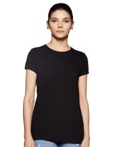 black plain tshirt for women