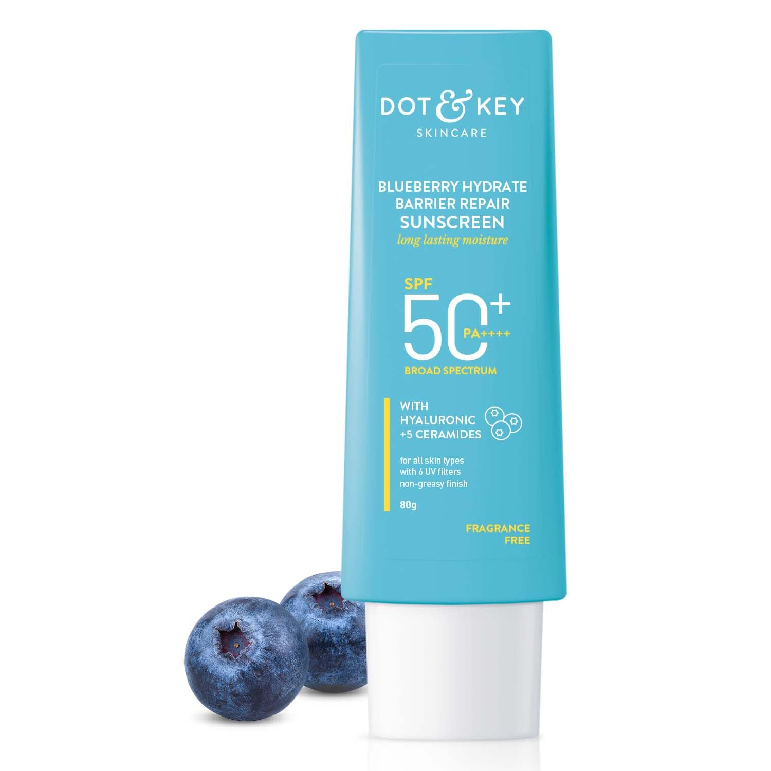 Product Review: Dot & Key Blueberry Hydrate Barrier Repair Sunscreen SPF 50  For Dry & Sensitive Skin
